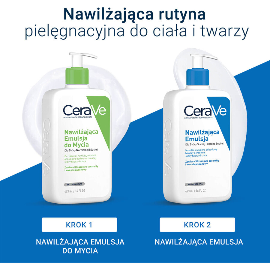 CeraVe set, emulsión hidratante con ceramidas, piel seca y muy seca, 473 ml + reserva, 473 ml