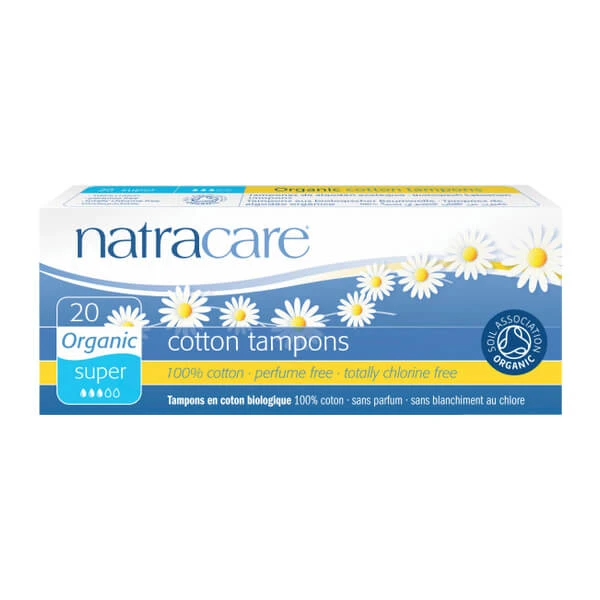 Natracare, organic cotton sanitary tampons, Super, 20 pieces
