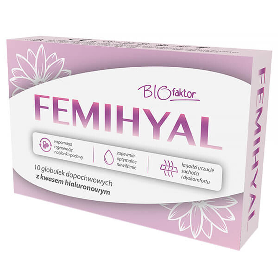Femihyal, glóbulos vaginales, 10 unidades