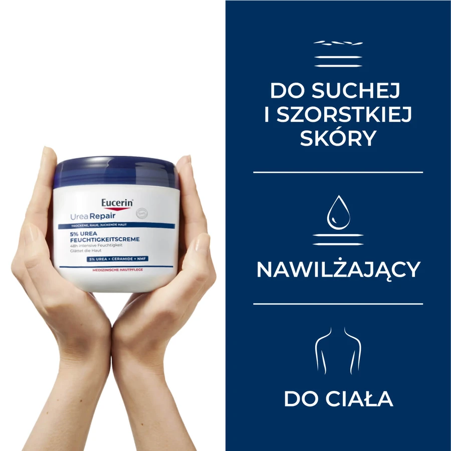 Eucerin UreaRepair, crema corporal hidratante con 5% de urea, 450 ml