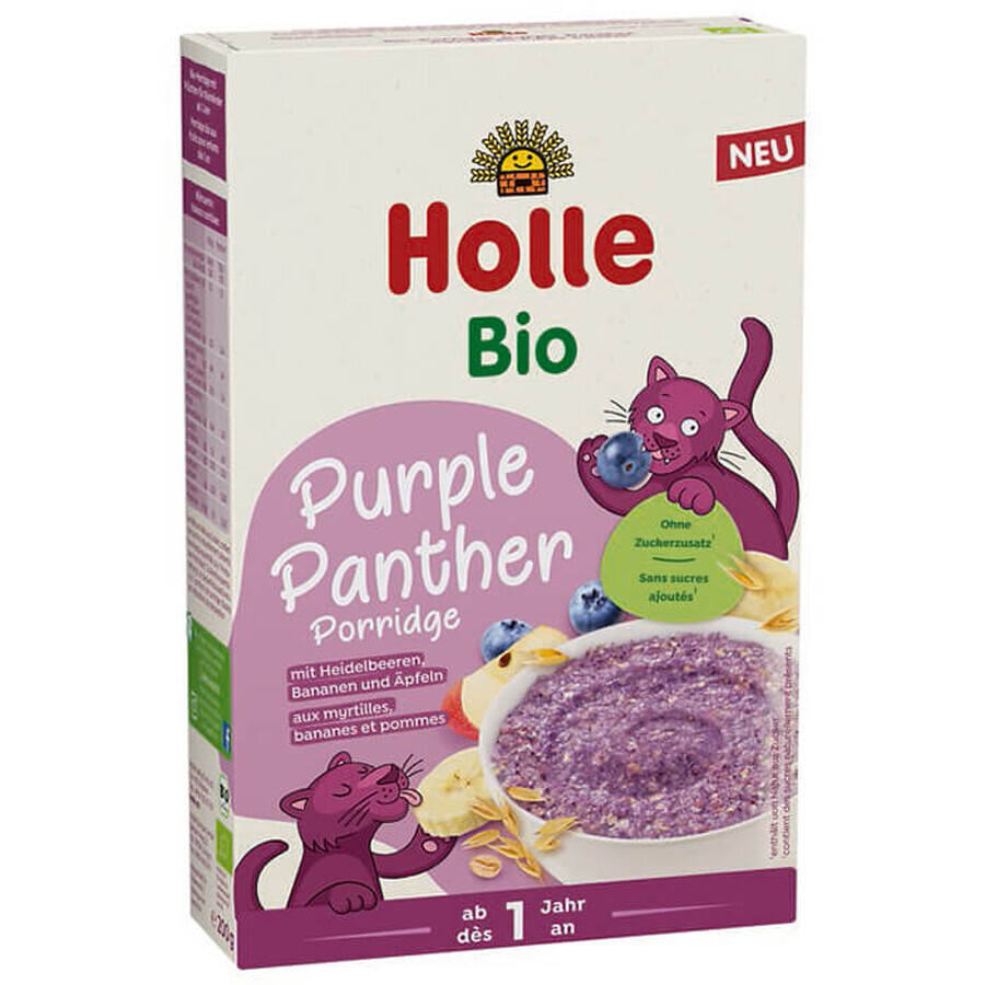Holle Vollkornbrei Bio, Purple Panther, mit Heidelbeeren, Banane und Apfel, milchfrei, ab 1 Jahr, 200 g
