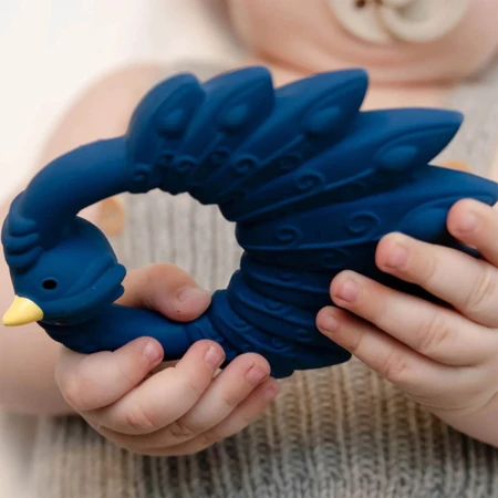 Natruba, Beißring aus Naturkautschuk, pfauenblau, ab Geburt, 1 Stück