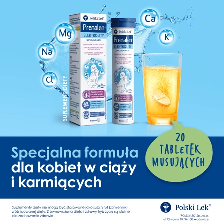 Prenalen Elektrolity, zuckerfrei, 20 Brausetabletten