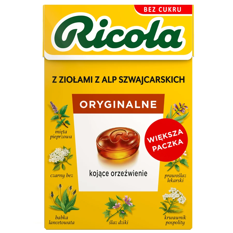 Ricola Original Bonbons suisses aux herbes, sans sucre, 40 g
