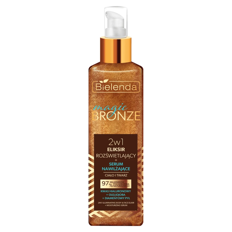 Bielenda Magic Bronze, leuchtendes Elixier + feuchtigkeitsspendendes Serum für Gesicht und Körper 2in1, 150 ml