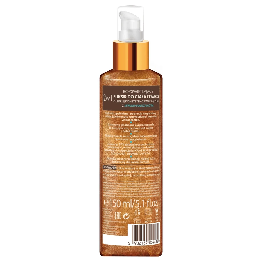 Bielenda Magic Bronze, leuchtendes Elixier + feuchtigkeitsspendendes Serum für Gesicht und Körper 2in1, 150 ml