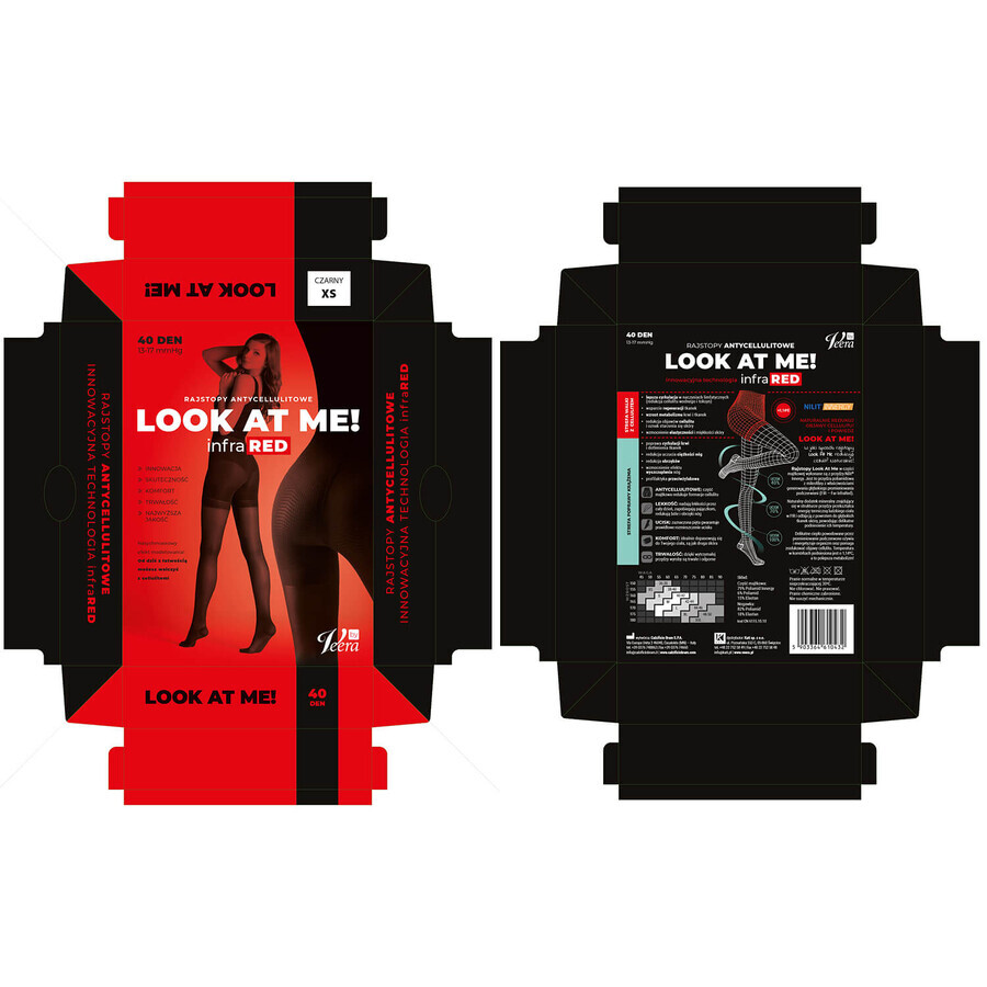 Veera Look at Me infraRED, anti-cellulite tights, black, size S