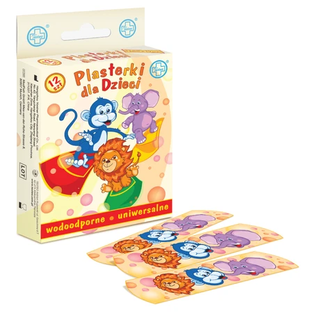 Testeo, tiritas impermeables con apósito para niños, 19 mm x 72 mm, 12 unidades