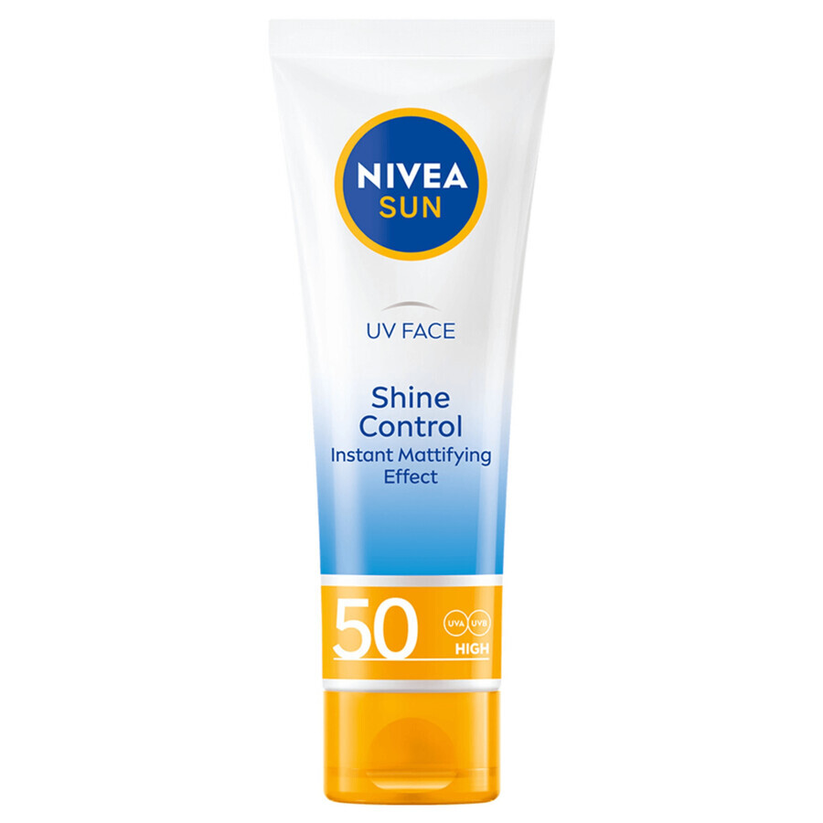 Nivea Sun UV Face Shine Control, protezione solare opacizzante, SPF 50, 50 ml CONFEZIONE ROTTA