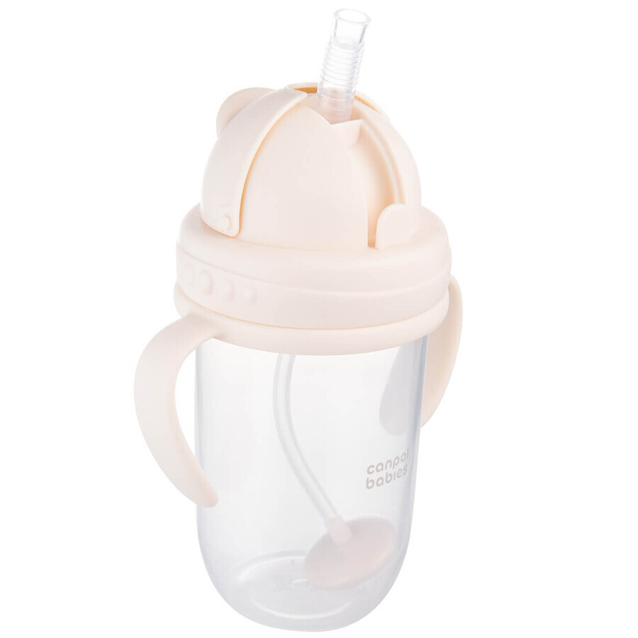 Canpol Bebés, vaso gotero con tubo y pesa, crema, 56/623, a partir de 6 meses, 270 ml