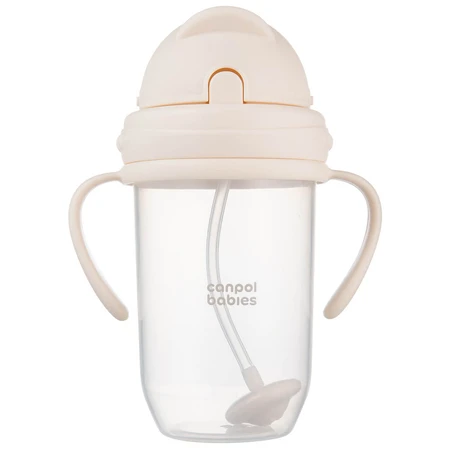 Canpol Bebés, vaso gotero con tubo y pesa, crema, 56/623, a partir de 6 meses, 270 ml