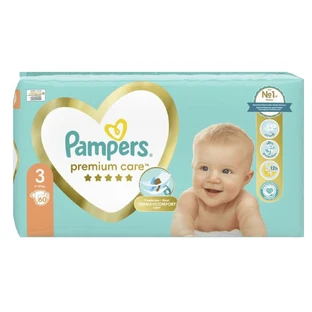 Pañales Premium Care, Nr. 3, 6-10 kg, 60 pzs, Pampers