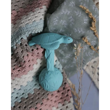 Natruba, natural rubber teether with rattle, turtle, from birth, 1 piece