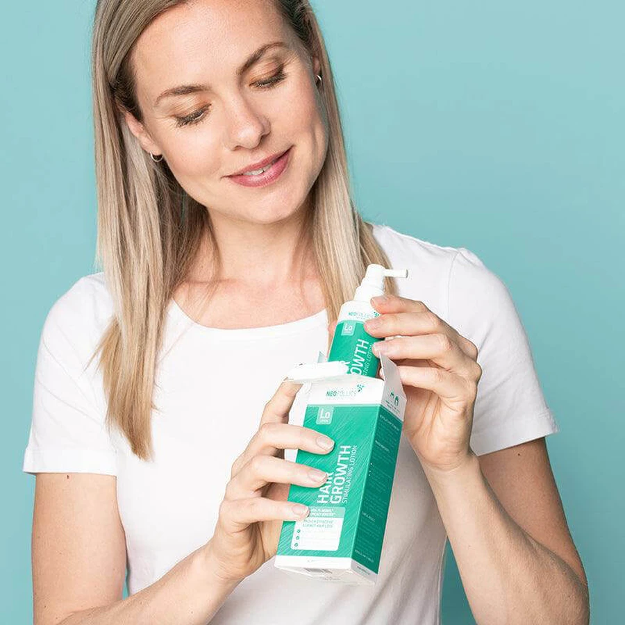 Neofollics Haarwuchs-Kit, haarwuchsfördernde Spülung, 250 ml + Lotion, 90 ml + Shampoo, 250 ml für 1 Penny