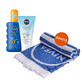 Nivea Sun Kids Protect &amp; Care 5in1 set, spray de protecție solară pentru copii, SPF 50+, 200 ml + gel-cremă calmant după plajă, 175 ml + prosop de plajă gratuit