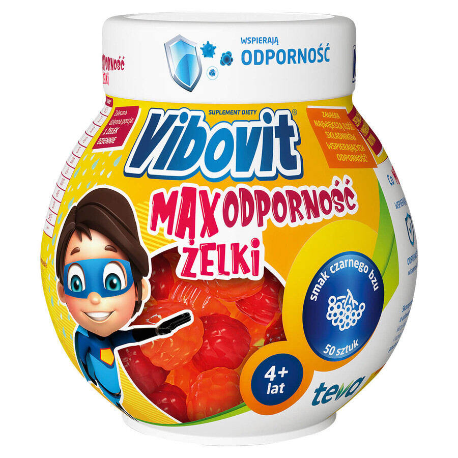 Set Vibovit Max Immunity Gels, over 4 years old, elderberry flavor, 2 x 50 pieces