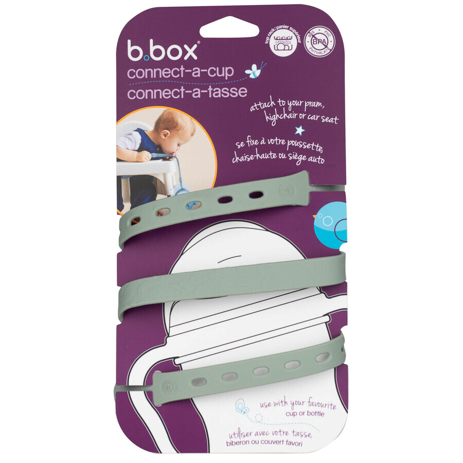 B.Box, bidon lanyard with straw, sage, 1 piece