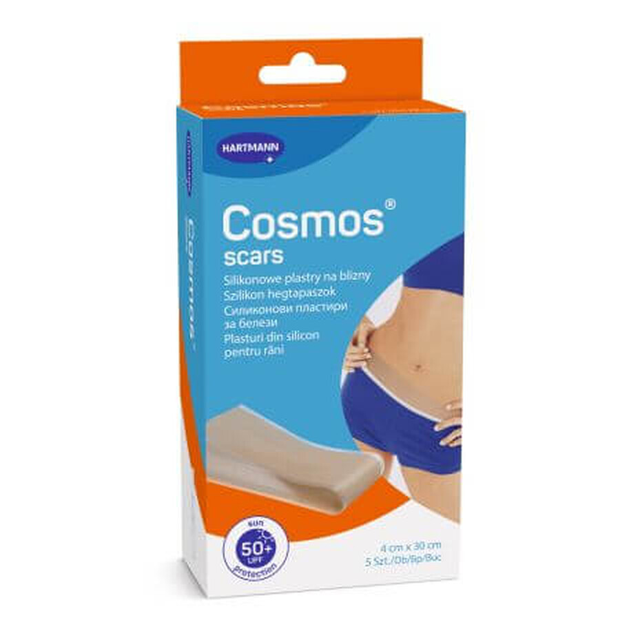 Tiritas para cicatrices Cosmos Scars, 4 cm x 30 cm, 5 piezas, Hartmann
