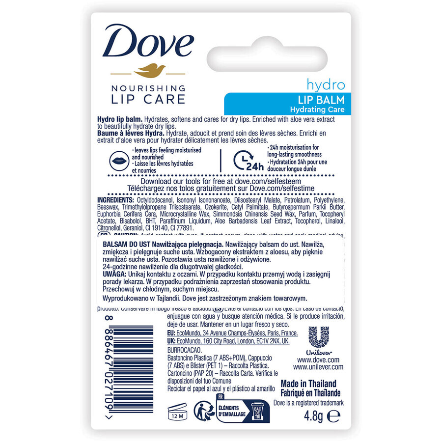 Dove Nourishing Lip Care Hydro, lip balm, 4.8 g