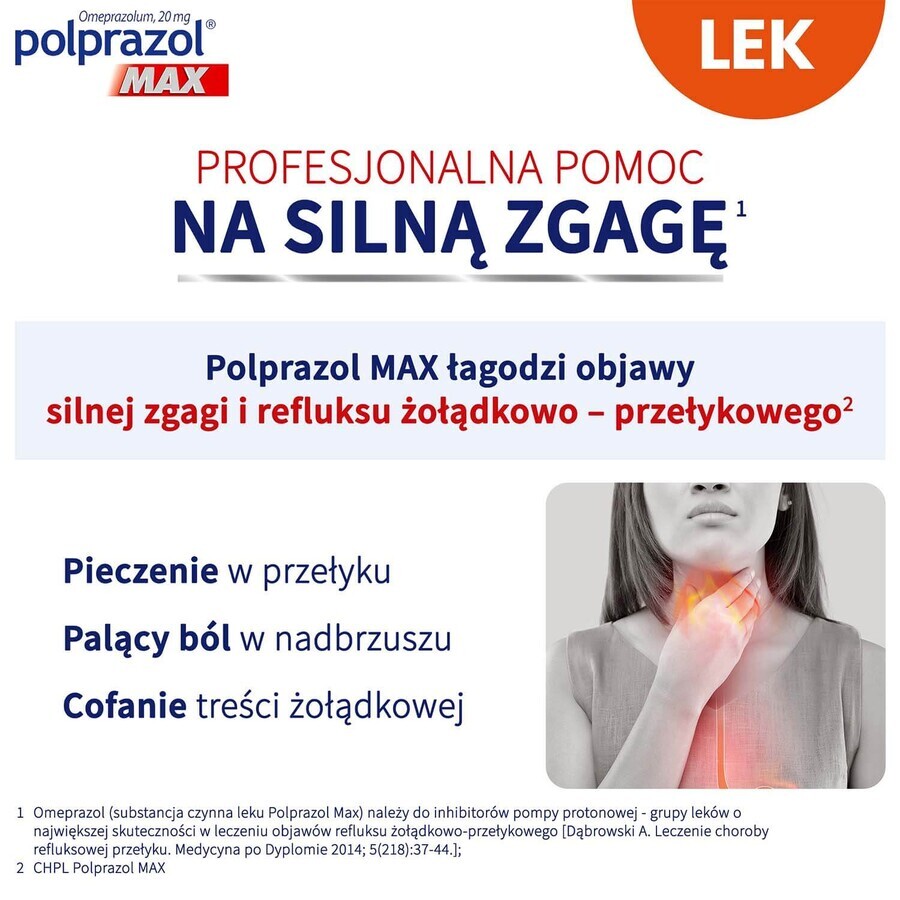 Polprazol Max 20 mg, 14 capsules