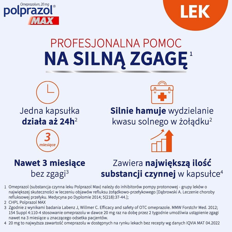 Polprazol Max 20 mg, 14 capsules