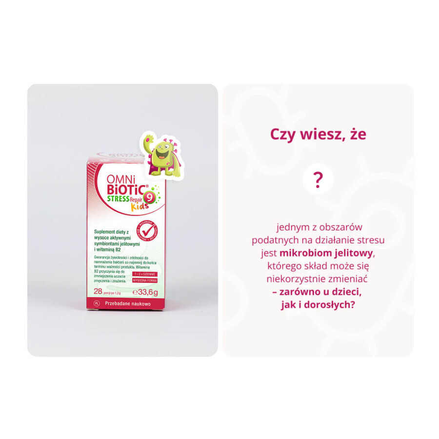 OmniBiotic Stress Repair 9 Kids, de la 3 ani, 28 pliculețe