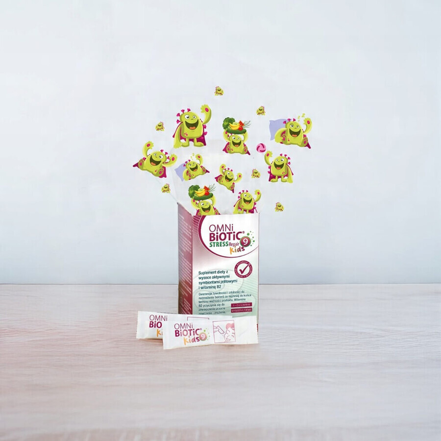 OmniBiotic Stress Repair 9 Kids, de la 3 ani, 28 pliculețe