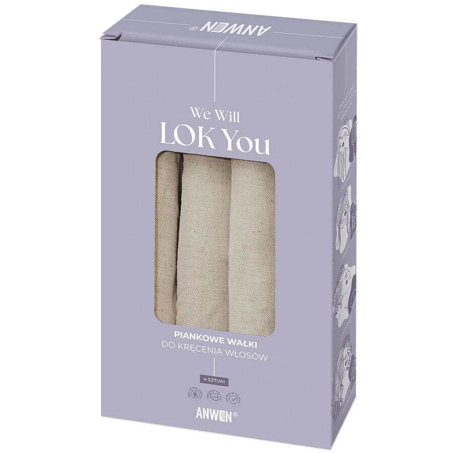 Anwen We Will LOK You, foam curling rollers, 4 pieces