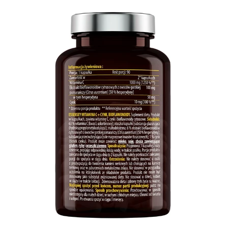 Essensey Vitamine C + Zinc, Bioflavonoïdes, 90 gélules