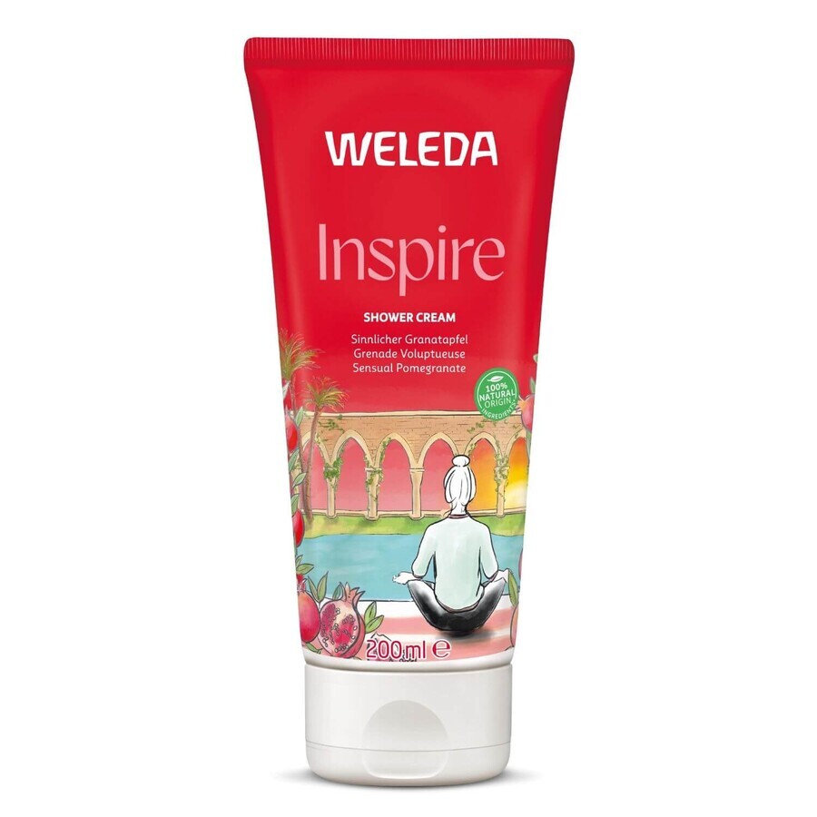 Weleda Inspire, creamy shower lotion with pomegranate, 200 ml
