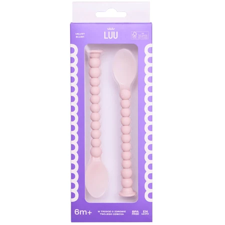 Luu Kids, Feeding Spoon Set, Velvet Blush, from 6 months, 2 pieces