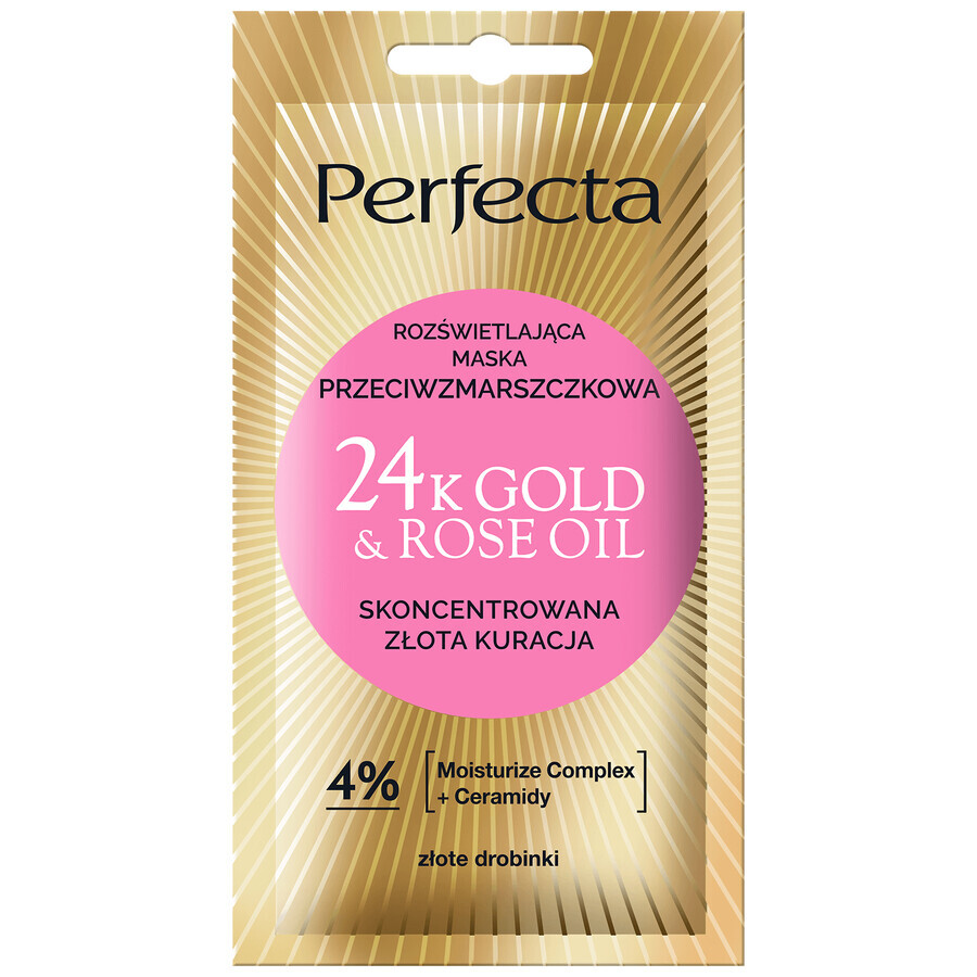 Perfecta 24K Gold & Rose Oil, Mască iluminantă antirid, 8 ml