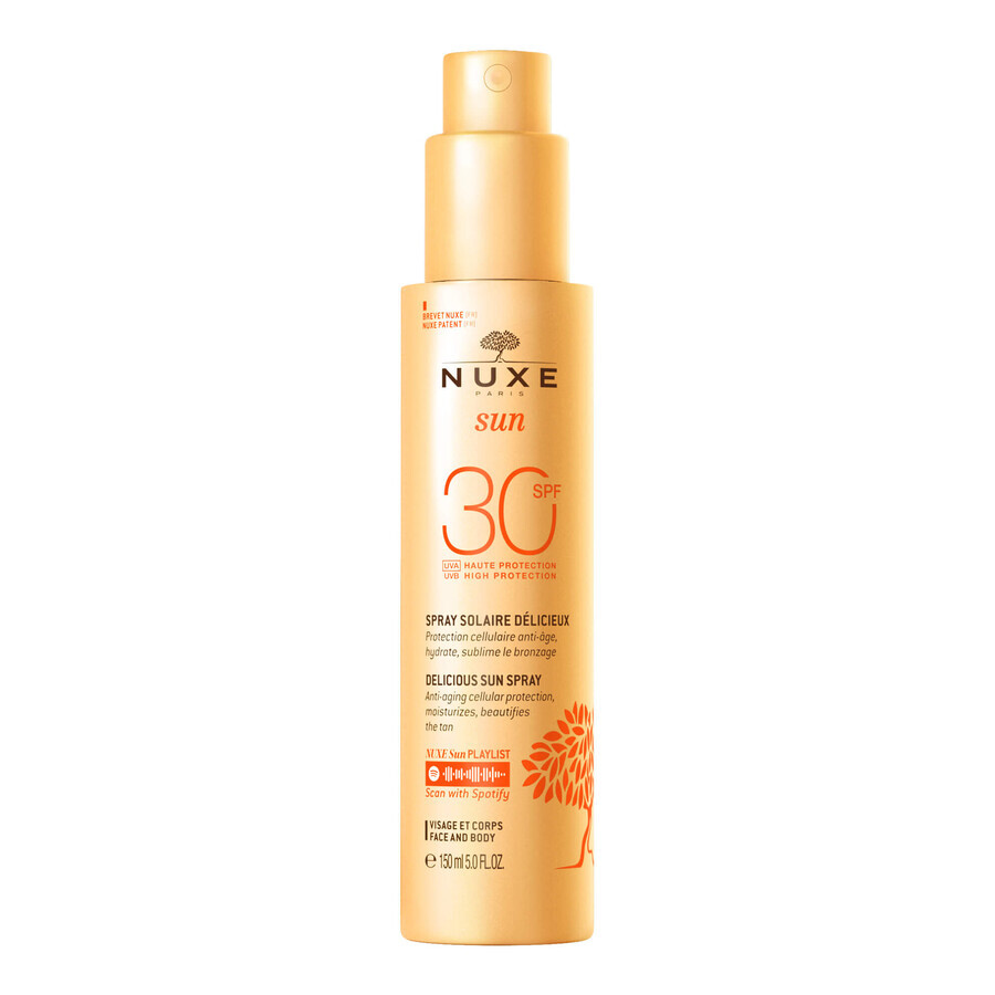 Nuxe Sun, lozione abbronzante viso e corpo, spray, SPF 30, 150 ml + borsa da spiaggia in omaggio