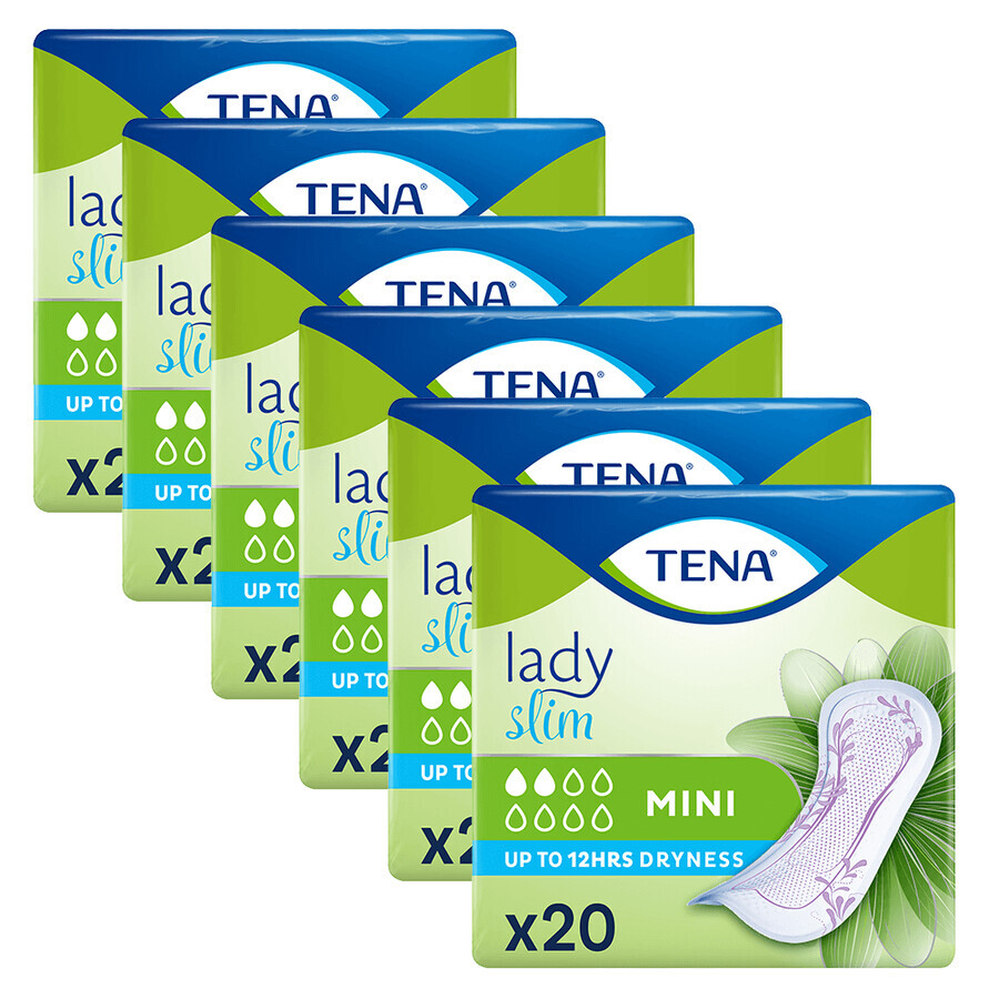 Tena Lady Slim set, urology pads, Mini, 6 x 20 pieces
