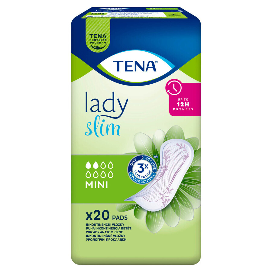 Tena Lady Slim set, urology pads, Mini, 6 x 20 pieces