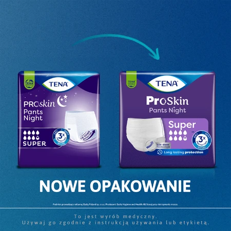 Set Tena Pants ProSkin Night, slip absorbant, taille M, 80-110 cm, Super, 2 x 30 pièces