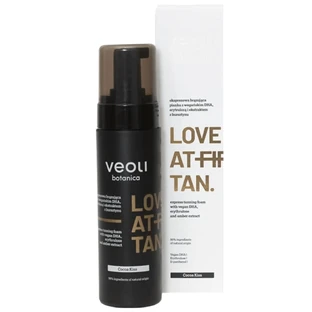 Veoli Botanica Love At First Tan, espuma bronceadora exprés con DHA vegano, eritrulosa y extracto de ámbar, Cocoa Kiss, 200 ml
