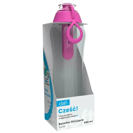 Dafi Soft, botella con filtro, flamenco, 0,5 l + filtro de agua, 1 unidad