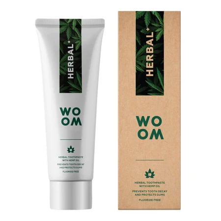 Woom Herbal+, pflanzliche Zahnfleischschutzpaste mit Hanfextrakt, 75 ml