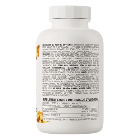 OstroVit Vitamin D3 4000 IU, 120 capsules