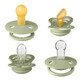 Juego de baberos Try-It Collection, chupetes, goma y silicona, talla 1, 0-6 meses, Sage, 4 piezas