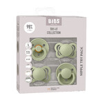 Lätzchen Try-It Collection Set, Schnuller, Gummi und Silikon, Größe 1, 0-6 Monate, Sage, 4 Stück
