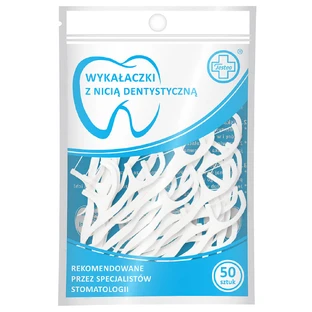 Testeo, dental floss toothpicks, white, 50 pieces