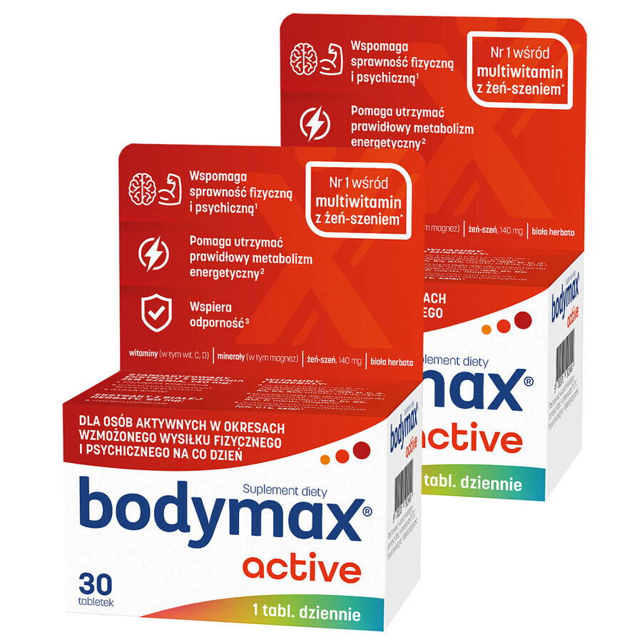 Set Bodymax Active, 30 comprimidos + 30 comprimidos por 1 penique