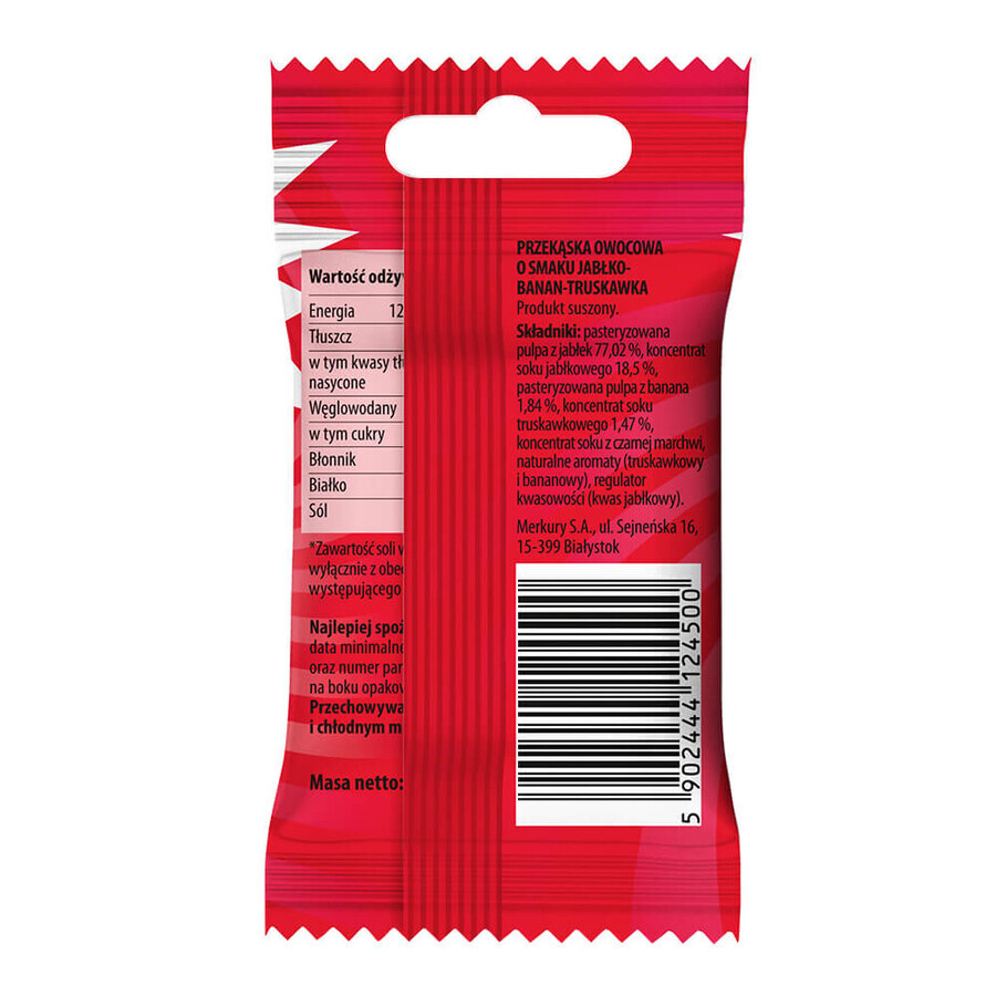 Bunny Ninja Fruit Rolls, vruchtensnack, appel-aardbei-banaan smaak, 15 g