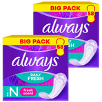 Set Always Dailies Fresh Protect, Damenbinden, Normal, 2 x 58 Stück