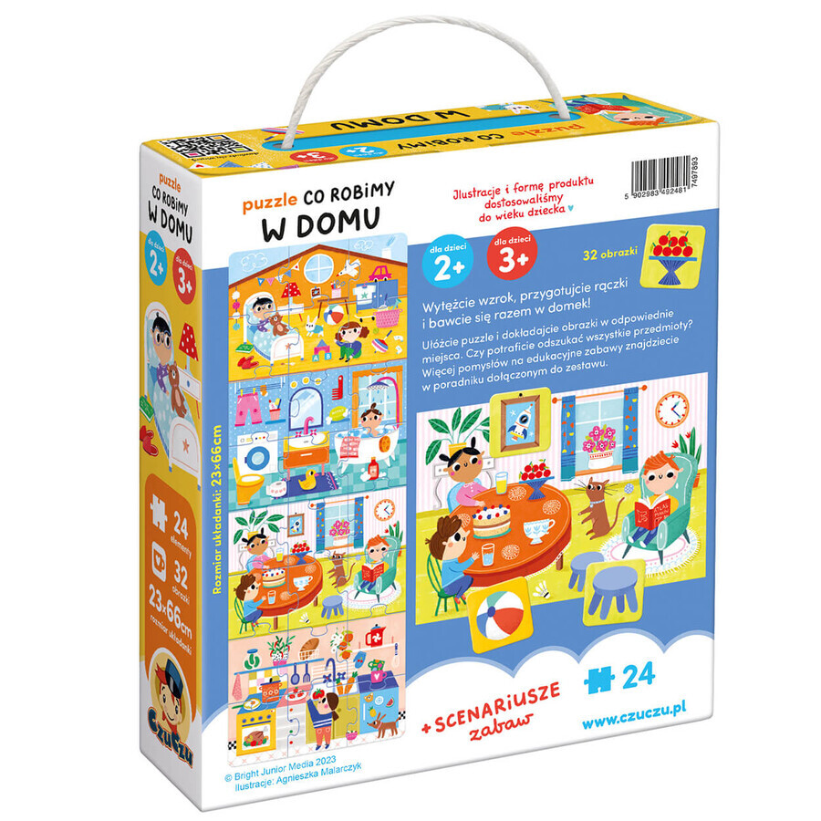 CzuCzu Cosa facciamo a casa, puzzle per bambini, 2-3 anni, 24 elementi