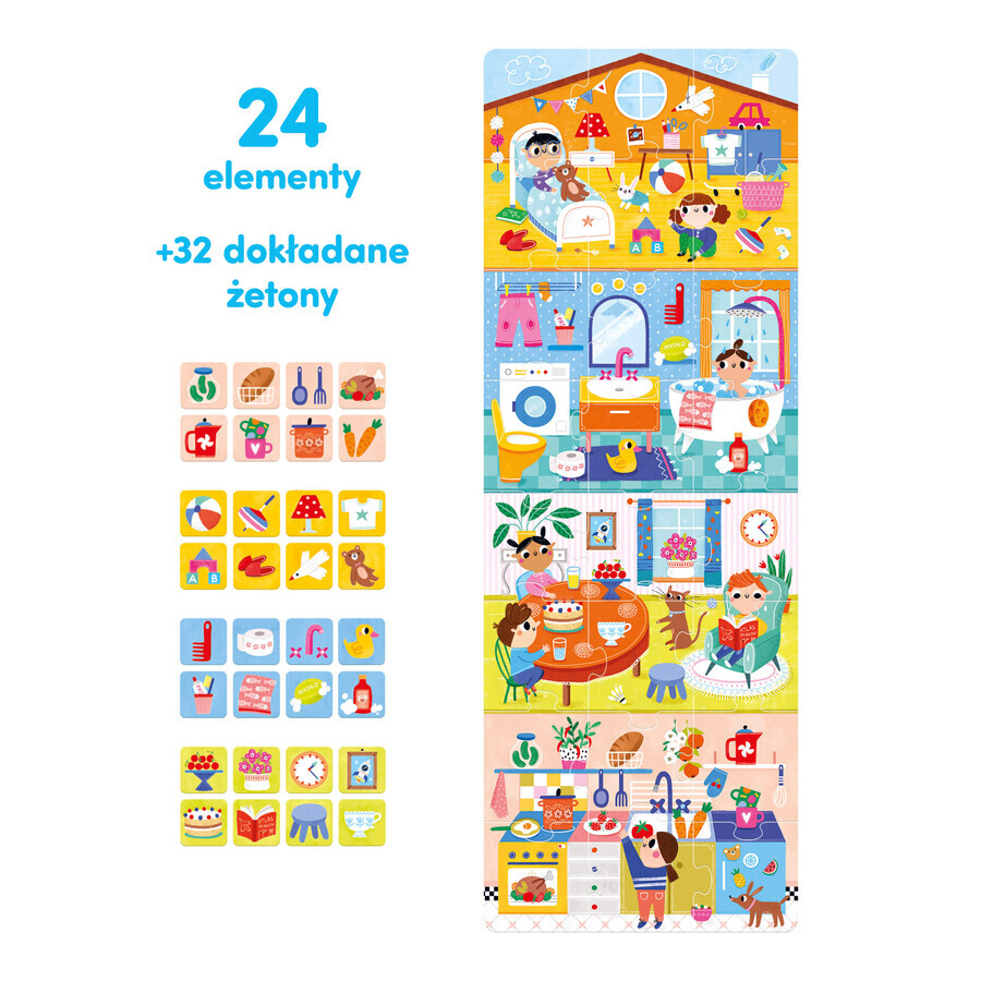 CzuCzu Cosa facciamo a casa, puzzle per bambini, 2-3 anni, 24 elementi