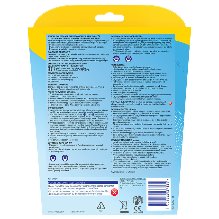 Scholl Expert Care, elektronische Fußfeile mit 2 Köpfen