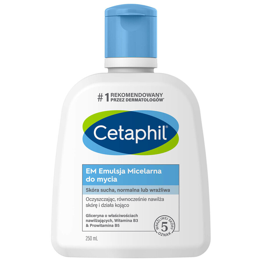 Kit Cetaphil EM Cleansing, Micellaire emulsie voor de gevoelige huid, voor het hele gezin, 250 ml + 500 ml